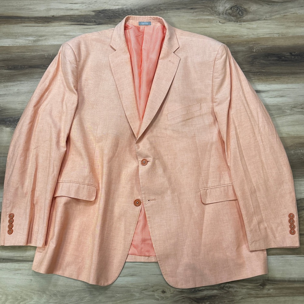 Architect Sport Coat 50R Cotton Blazer Two Button Peach Orange Regular Fit